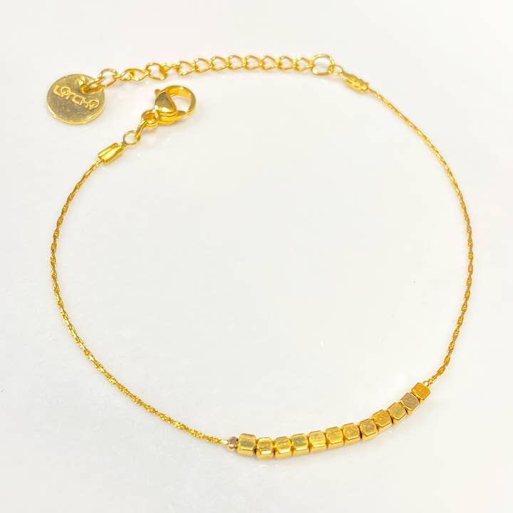 Guld Kub Armband för wholesale av LITCHI