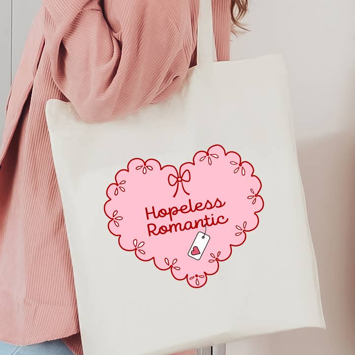 Hopeless Romantic Tote Bag - Romance Book Lover Gift for wholesale by Painted Lavender