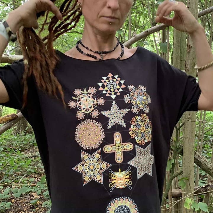 Symbol Tree Dame Løs T-shirt - Black for engroshandel hos symbolika