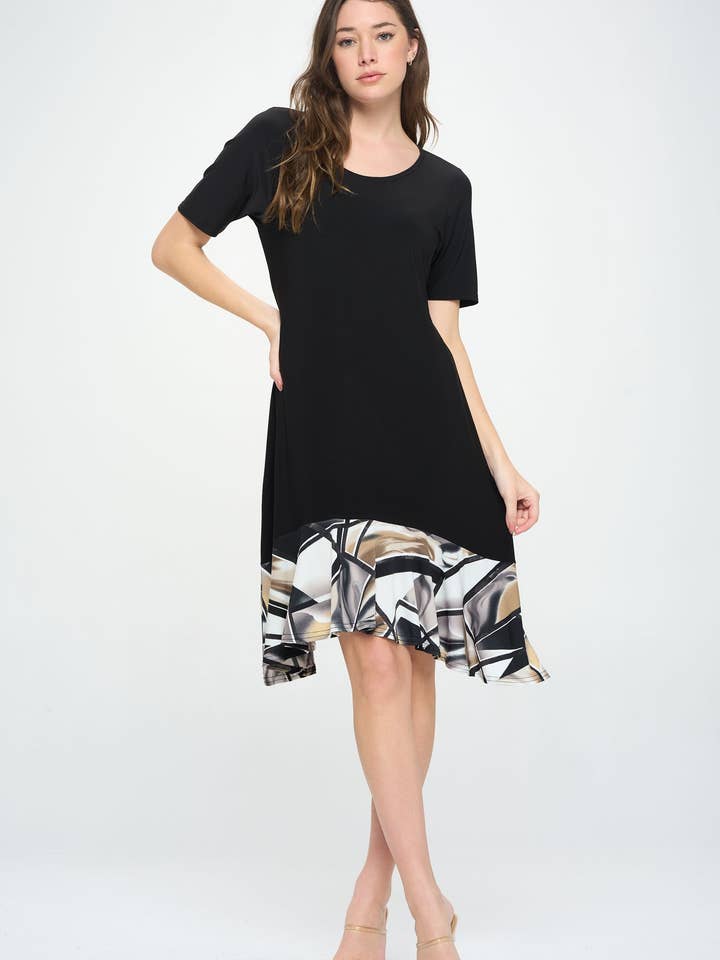 Robe contrastante à manches mi-HIT-784HT-HRP1-C-W357 pour la vente par Jostar