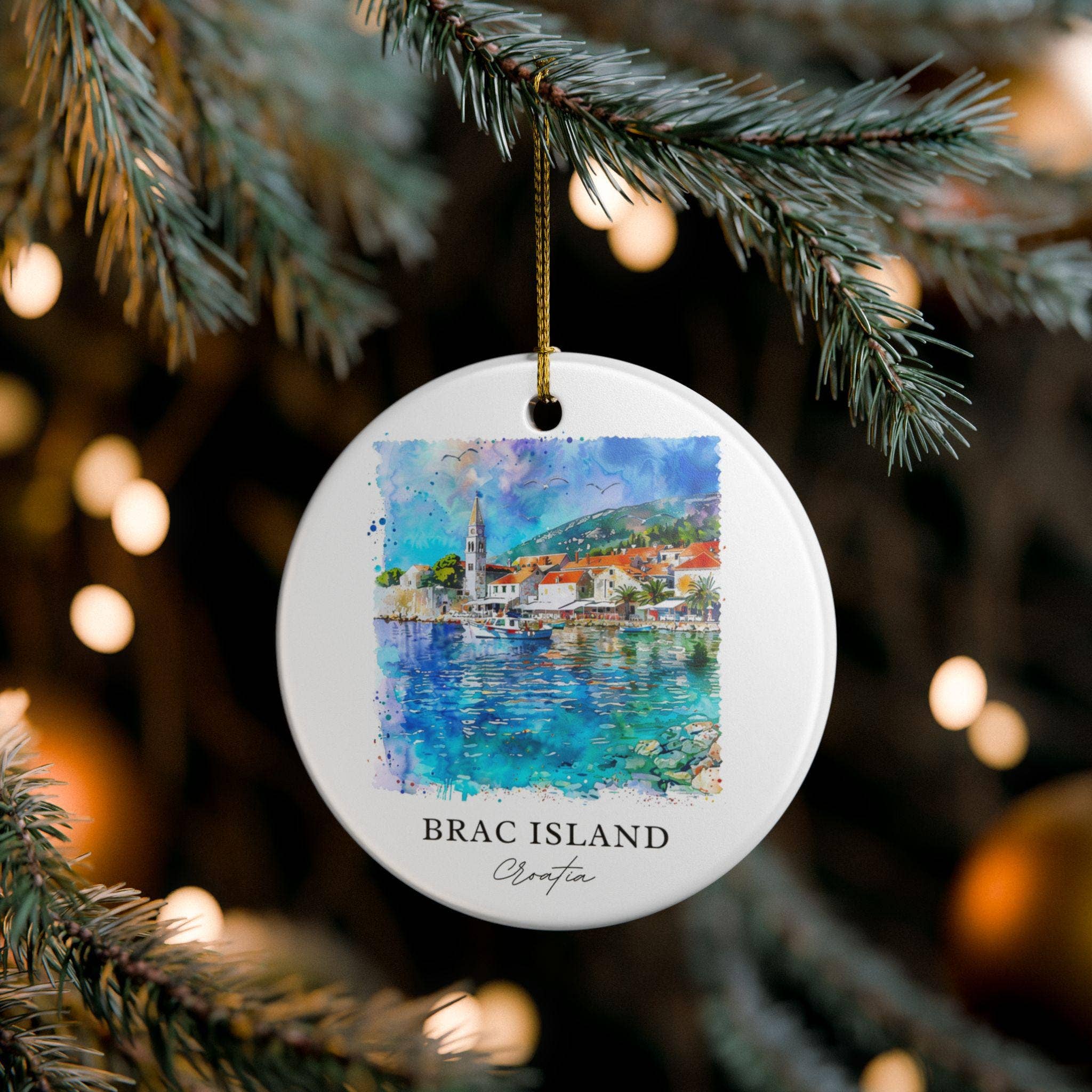Premium Travel Art - Wholesale Ornament - Brac Island Ornament: Unique Brac Island Souvenir, Croatia Xmas Decor, and Authentic Brac Island Croatia Gift3
