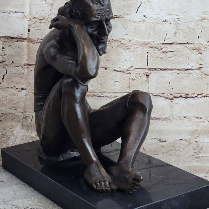 Bronzhaus - Wholesale Sculpture - Satan Devil Demon Satyr Bronze Statue Sculpture Figure Art 7.5" x 8"2