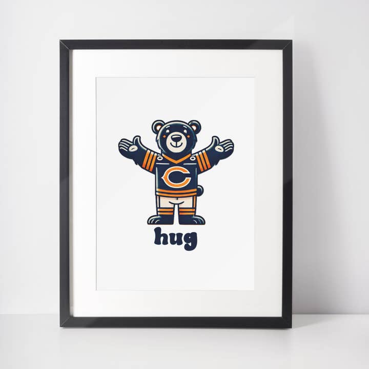 Impresión de Arte de Pared "Abrazo de Oso" de los Chicago Bears para venta al por mayor de 34Designed