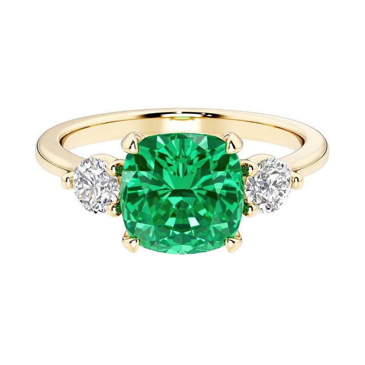 Anel de Ouro 14k com Esmeralda Colombiana de 2,50 Ct e Diamante por atacado de DV Custom Jewelry USA