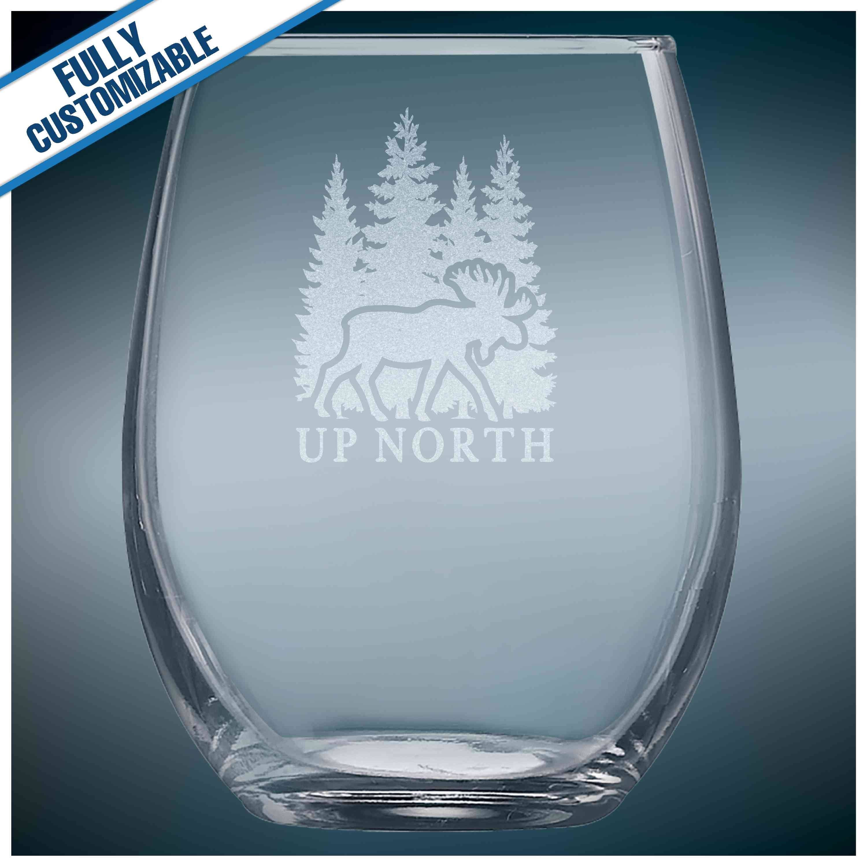GiftWorksPlus - Wholesale Wine Glass - Engraved Stemless Wine Glasses - Fully Customizable0