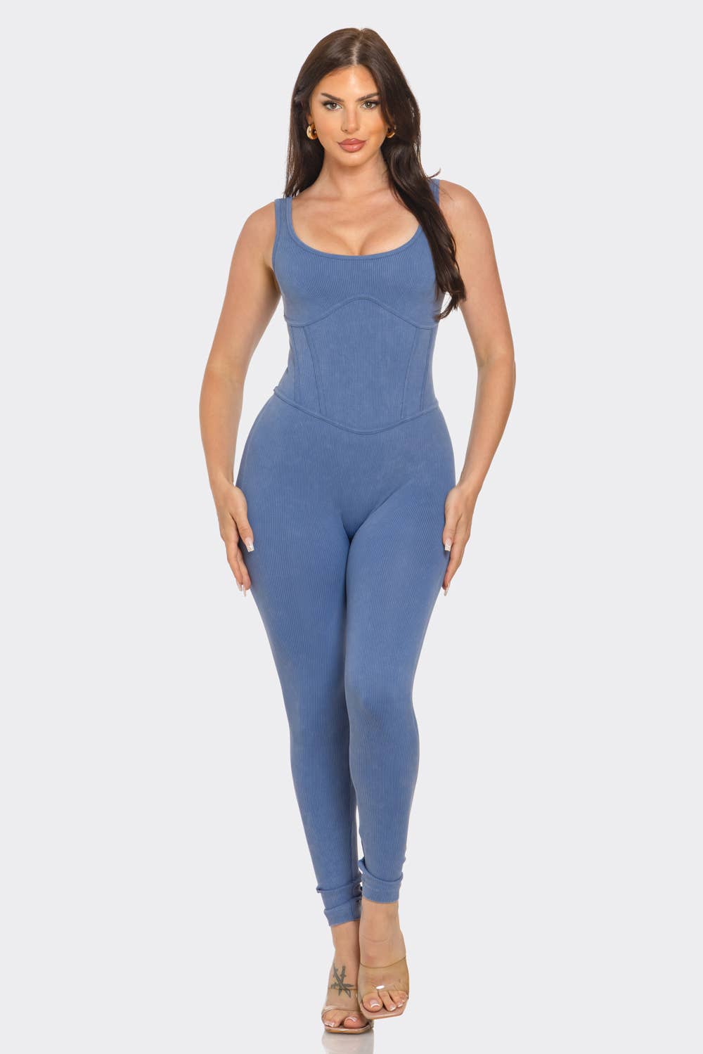 Julia by LoveJ - Wholesale Jumpsuit - Women's - Front Scoop Neck Corset Style Jumpsuits6