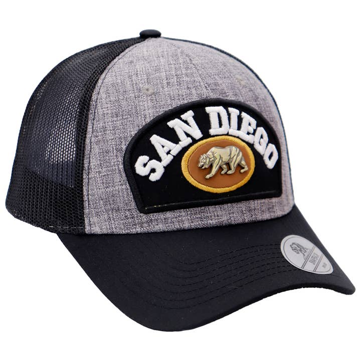 Cap Zone - Wholesale Trucker Hat - Unisex - San Diego Bear Emblem Mesh Snap Back Trucker Hat1
