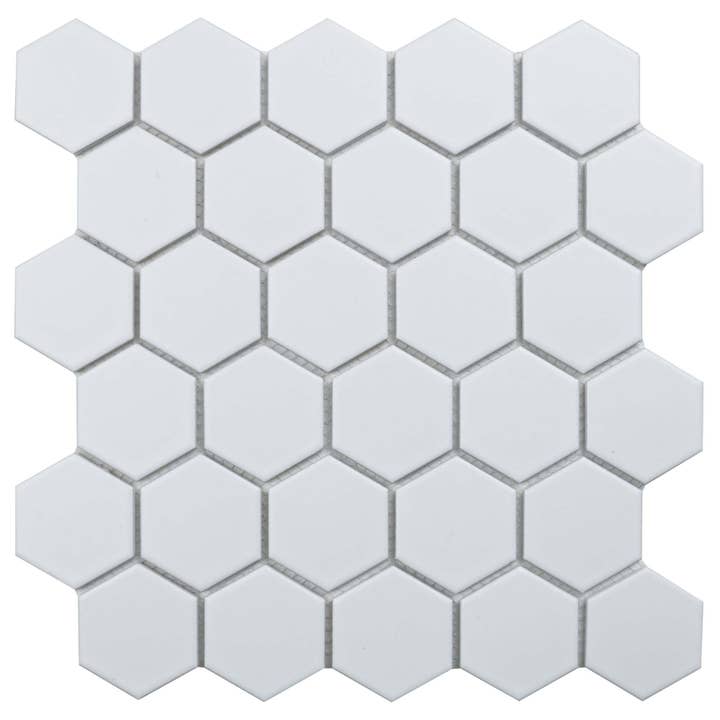 Carreau de porcelaine hexagonal Perfection 2", carreau de sol et de mur à finition mate - 9 pieds carrés par carton pour la vente par WS Tiles