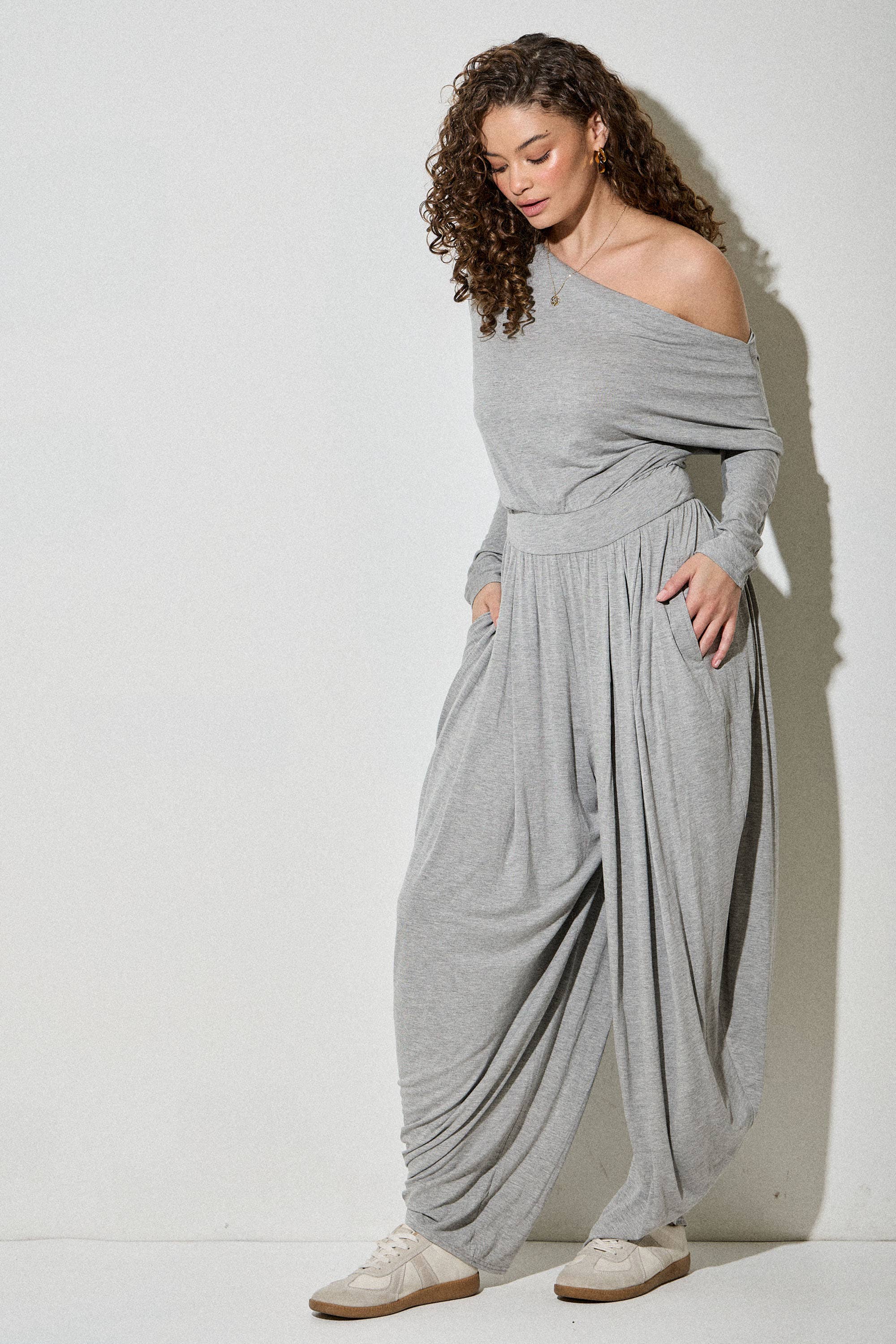 SKYLAR ROSE - Wholesale Jumpsuit - Women's - One Shoulder Draped Jersey Jumpsuit9