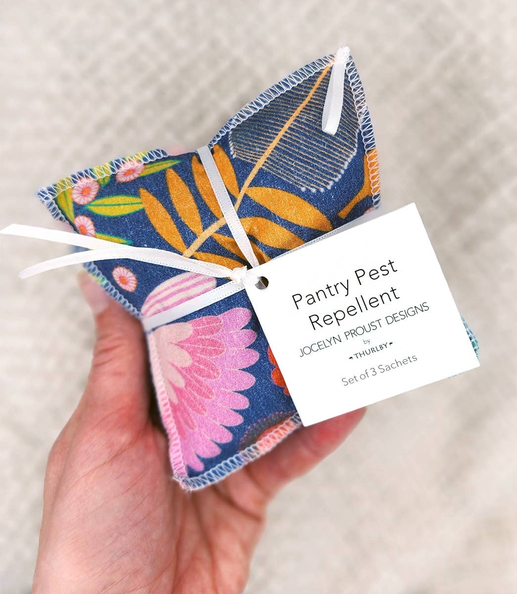 Thurlby Handmade Aromatic Homewares - Wholesale Sachet - Native Botanical Pantry Pest Repellent, Set of 3 Sachets3