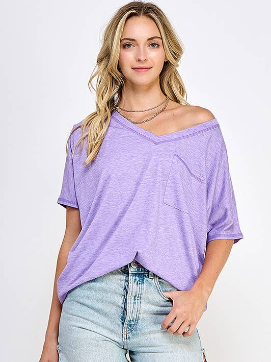 Outdoor V-Neck Poly Rayon Knit Top for Women 5209IMT for wholesale by Twentyten