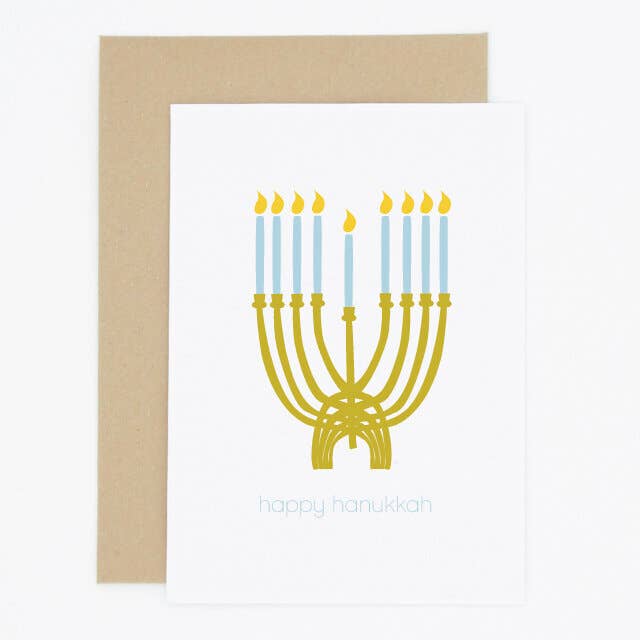 Biglietto Menorah Hanukkah dal design moderno per la vendita all'ingrosso da parte di Madame Annie et Fils