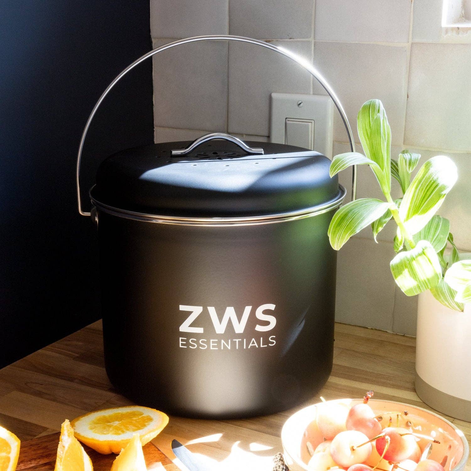 ZWS Essentials - Wholesale Kitchen Storage/Organizer - Countertop Compost Bin- Stainless Steel, Kitchen Compost Bin2