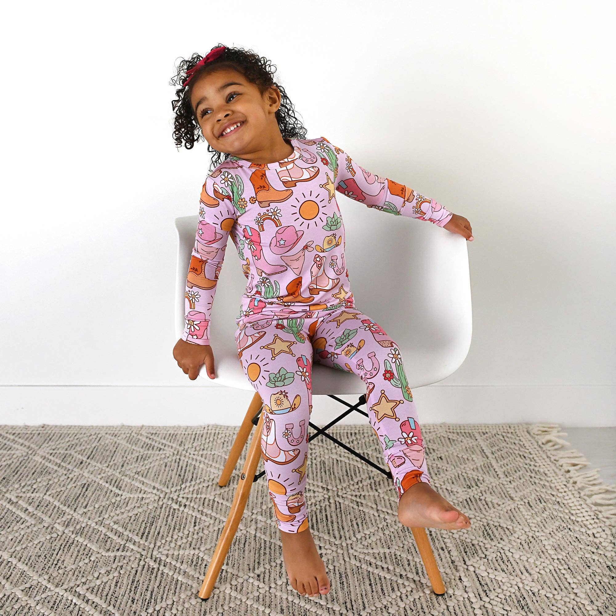 Gigi and Max - Wholesale Sleepwear Set - Kids - Lainey TWO PIECE - NO BUTTON Bamboo Western Toddler Outfit6