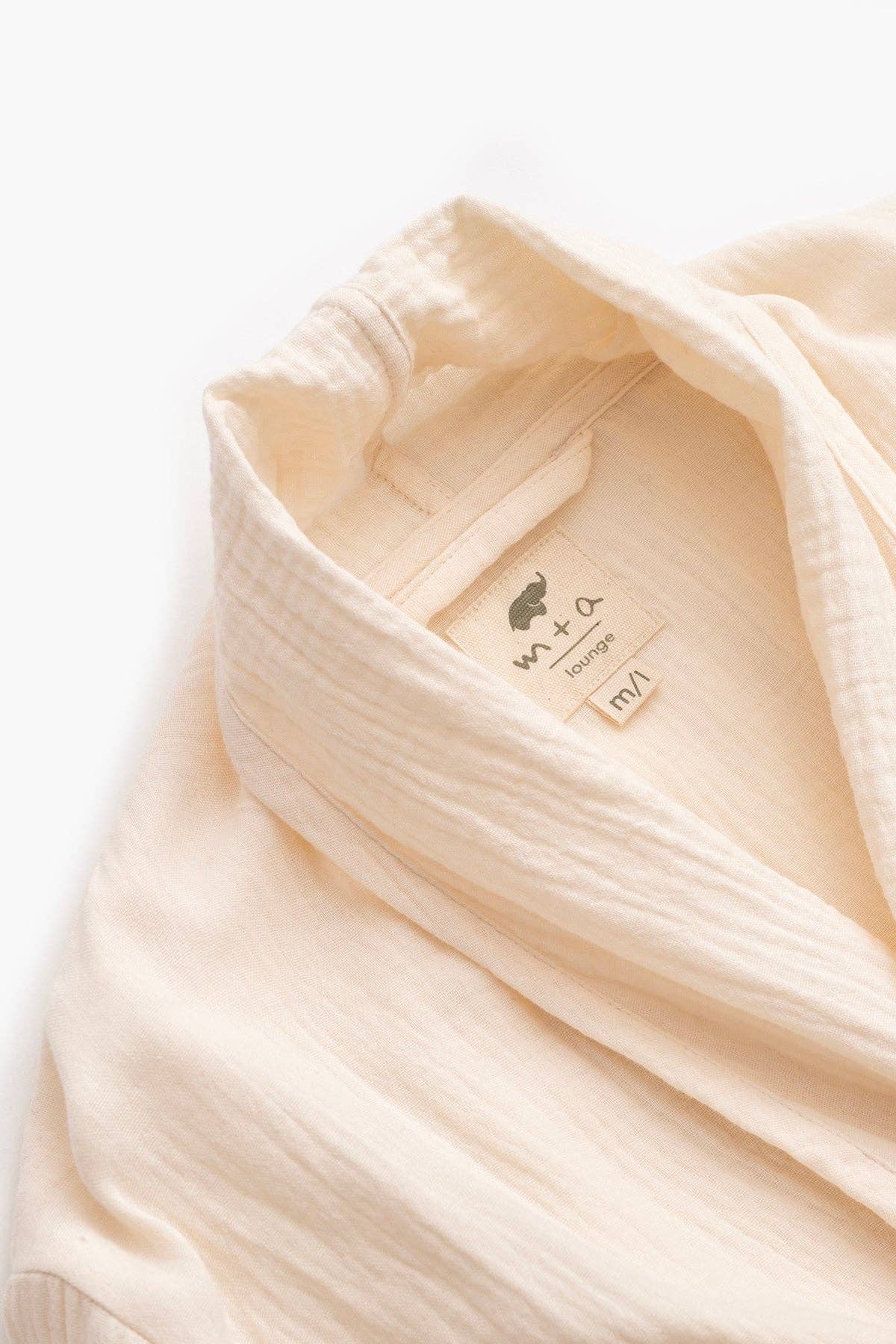 Monica + Andy – Engroshandel Morgenkåbe - Dame – Organisk Gaze Robe_Cream2