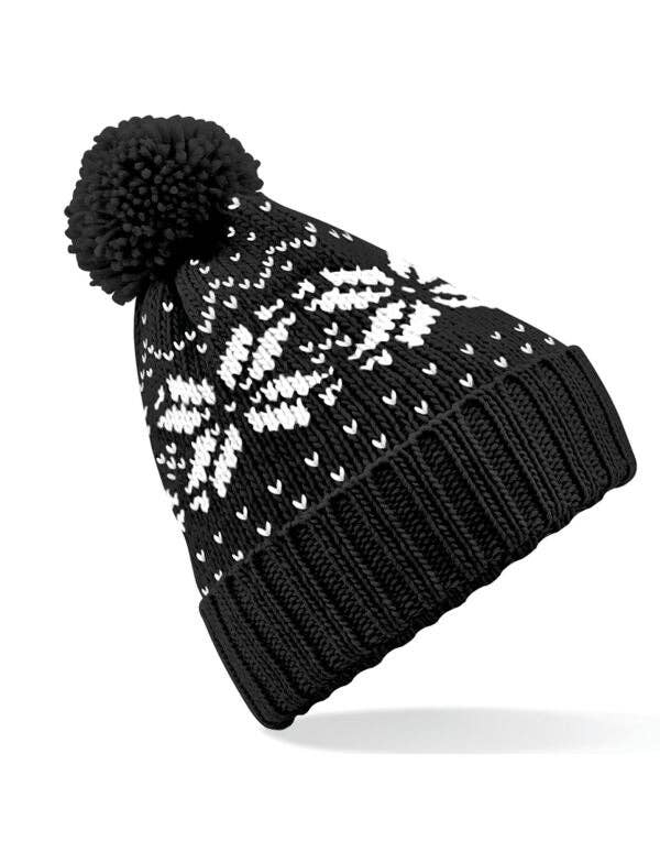 Logo Free Clothing - Wholesale Beanie - Unisex - Beechfield Fair Isle Snowstar® Beanie | Unisex | Pom-Pom | Cuffed | 7 Colours | One Size2