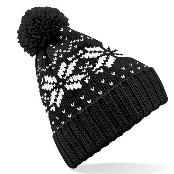 Logo Free Clothing – wholesale Beanie – Unisex – Beechfield Fair Isle Snowstar® Beanie | Unisex | Pom-Pom | Cuffed | 7 Colours | One Size4