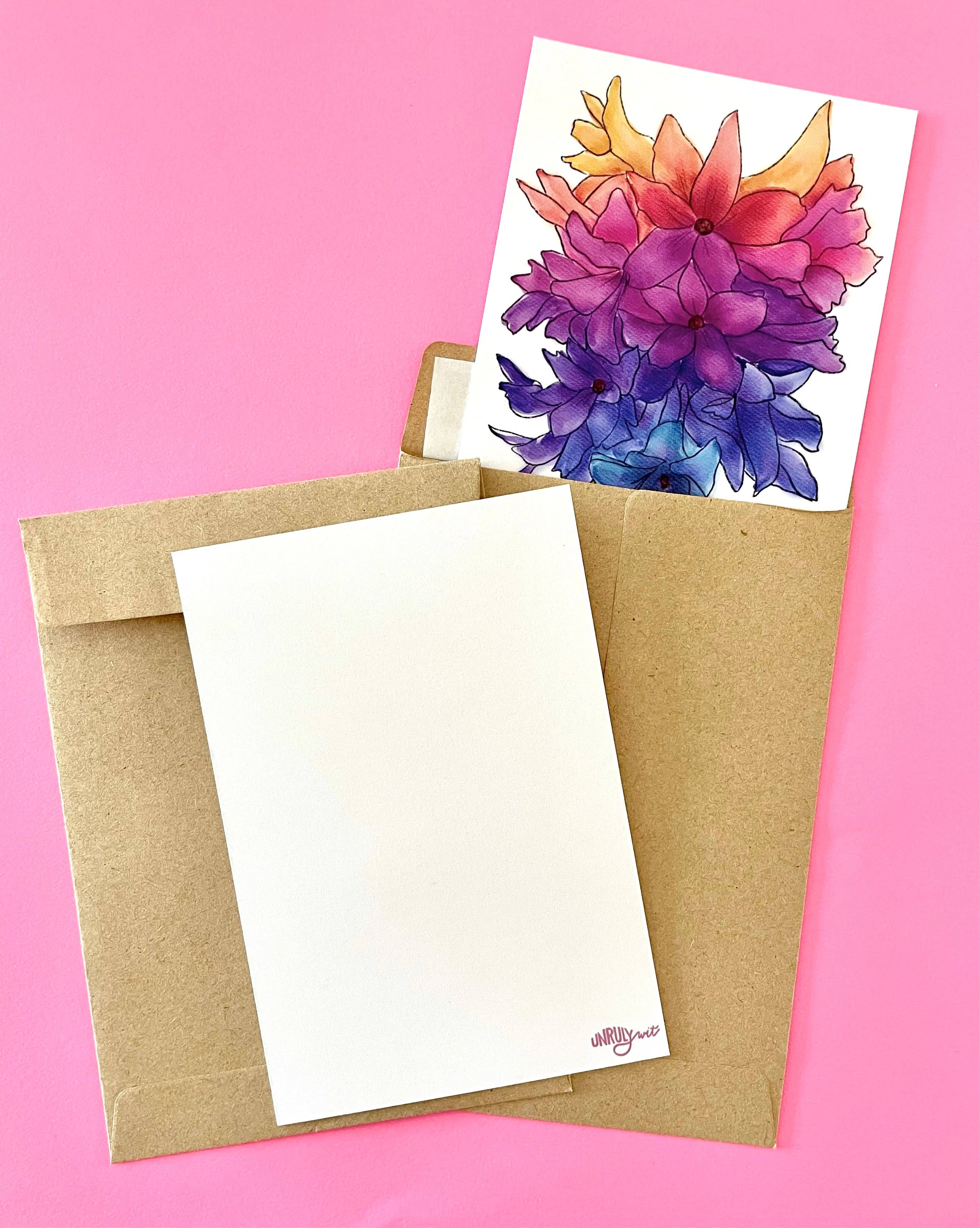 Unruly Wit - Wholesale Stationery/Notecard Set - Rainbow Flower Mini Cards9