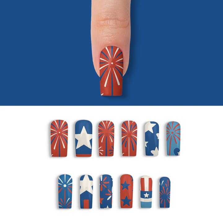 FYNE BODY - Wholesale Press-on/fake nails - Glitter Beam 4th of July Press-On Nails39