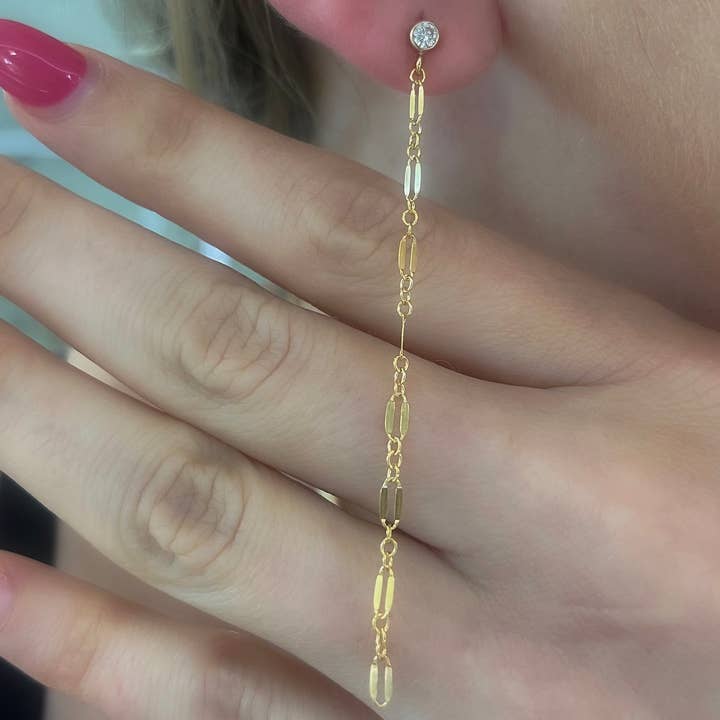 XO Hanalei - Wholesale Dangle Earrings - Chain Duster Earrings - 14k Gold Filled Dangle Earrings