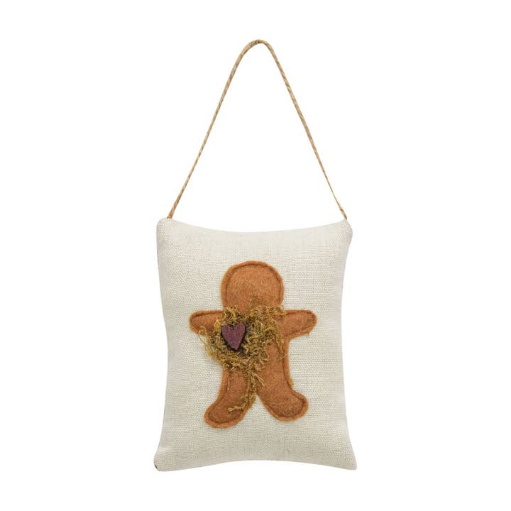 I Heart Gingerbread Pillow Ornament for wholesale by The Hearthside Collection
