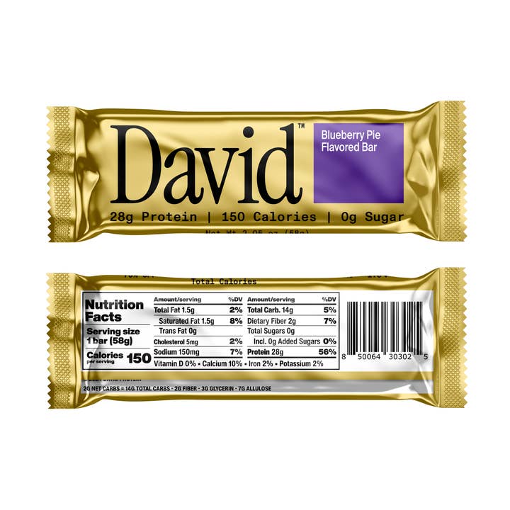 Blueberry Pie Protein Bar Mastercase (72 Total Bars) for wholesale by David Protein