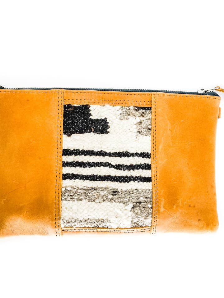 BORSA A MANO COCO - RIGHE CIOCCOLATO per la vendita all'ingrosso da parte di Woven The Original