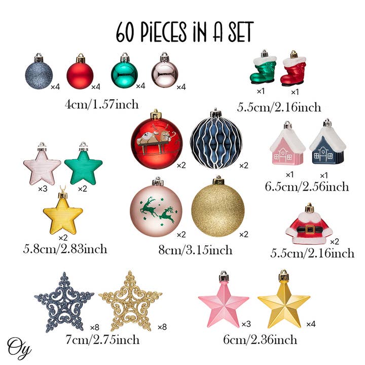 OrnamentallyYou - Wholesale Ornament Set - Premium Christmas Ornament Eclectic Bundle Set