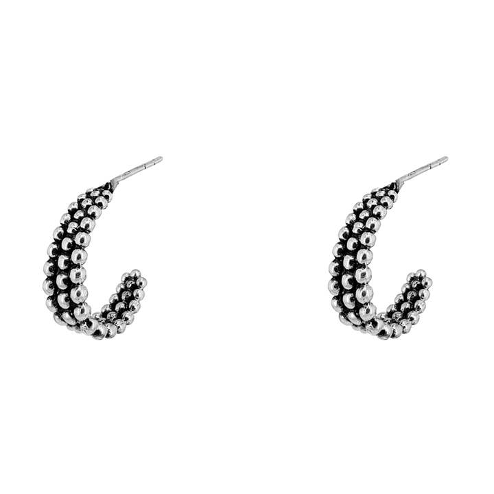 Créole en argent sterling granulé pour la vente par SITA