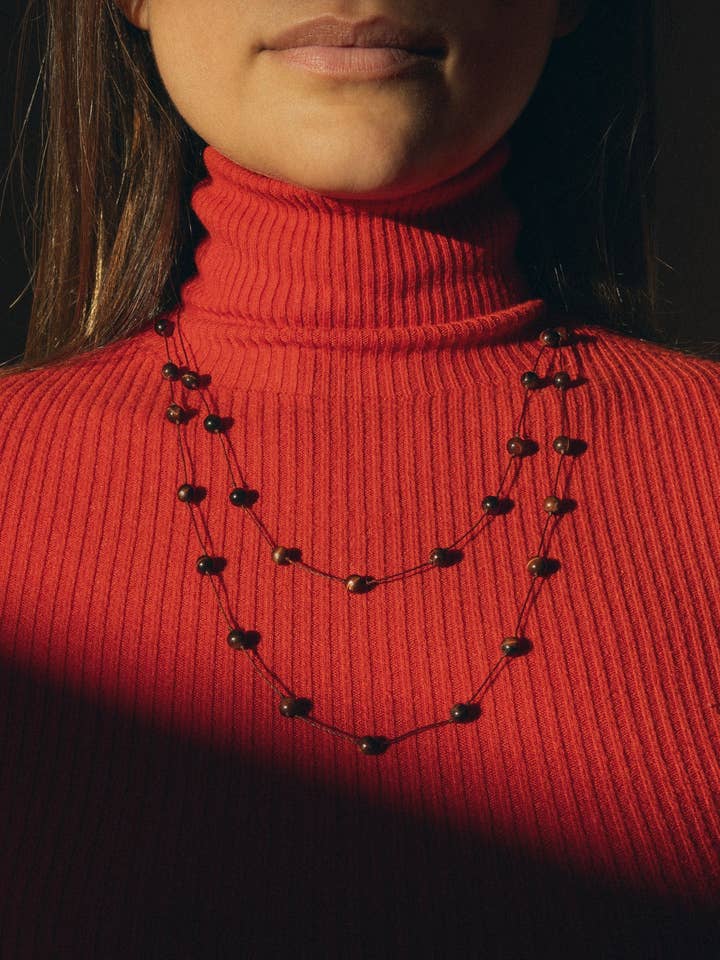 Tigeröga | lång halsband | dubbel varv för wholesale av inua