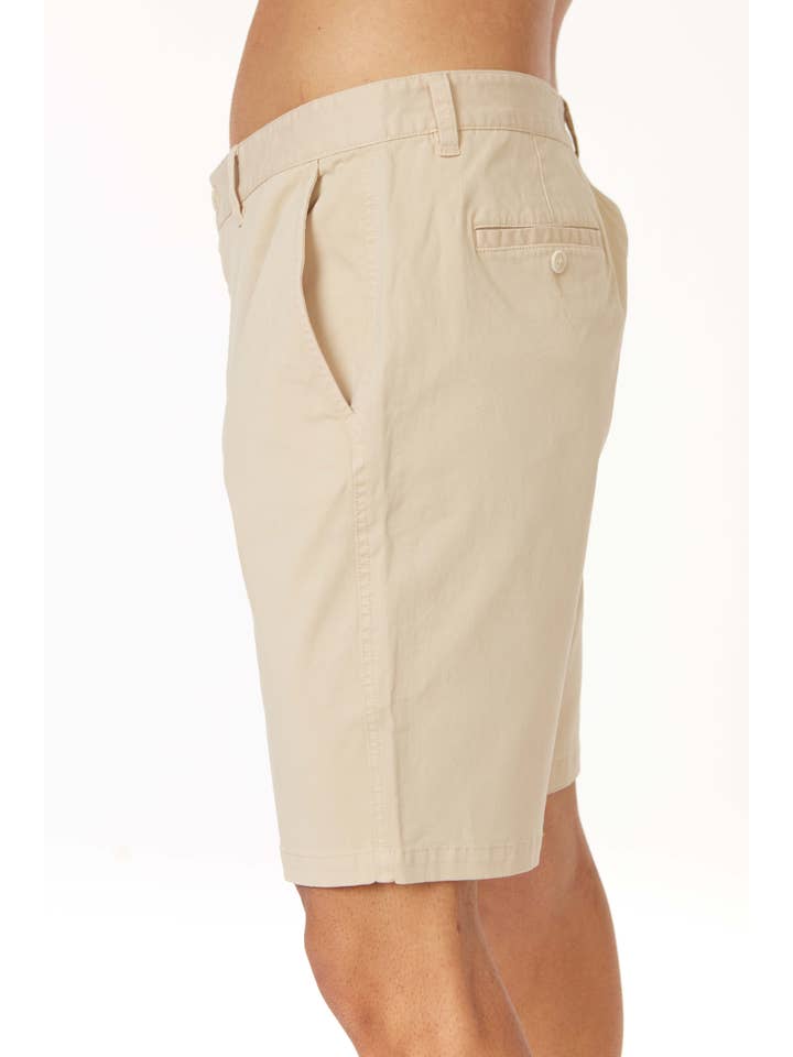 HB Beige Men's Twill Summer Stretch 4 Pocket Chino Shorts for wholesale on Faire
