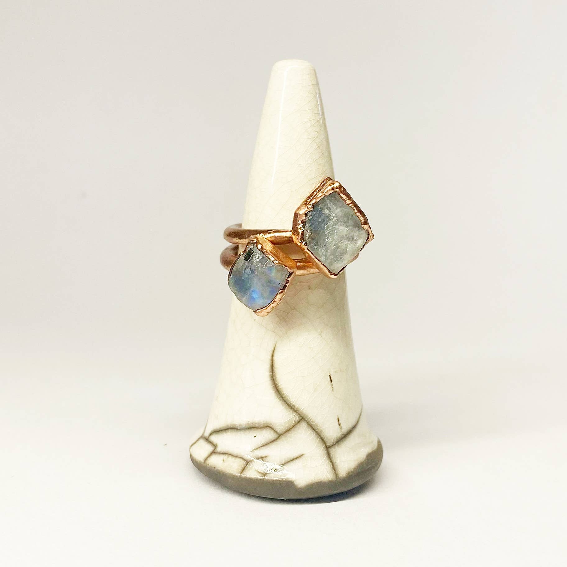 MergingMetals - Wholesale Cocktail/Statement Ring - Rainbow Moonstone Free-Form Ring2
