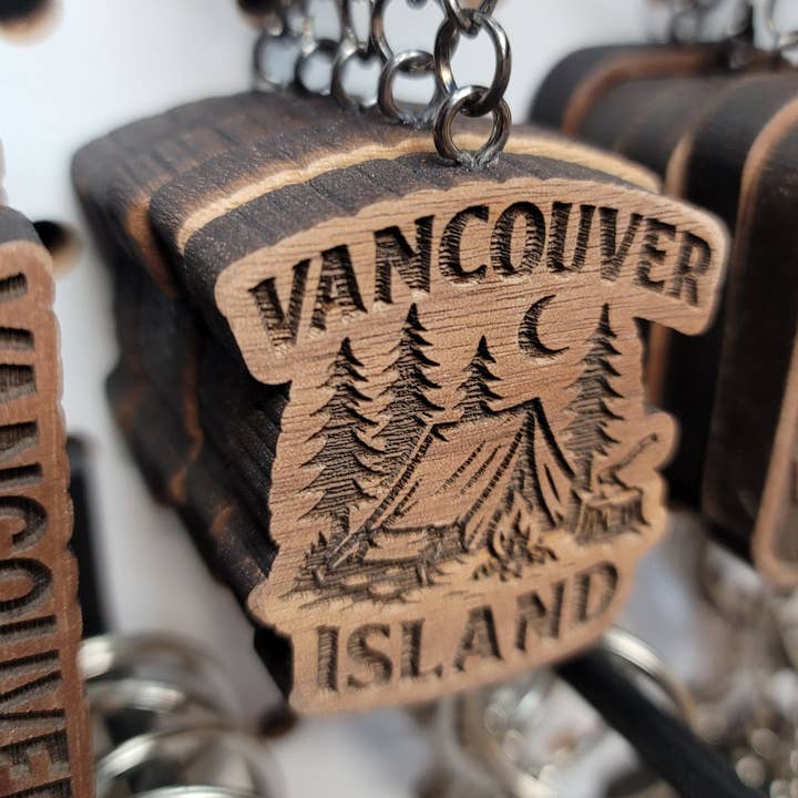 Vancouver Island Tent Keychain for wholesale by Two Makers Crew