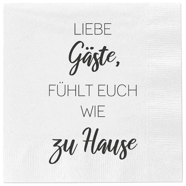 Meinposten - Wholesale Disposable Napkin - Napkins Dear guests, make yourselves at home 80 pieces party 16x16cm table decoration