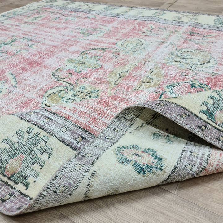 MesopotamiaRugs – wholesale Area rug – 6x9 Pastel Color Vintage Turkish Rug for Under Dining Table or Under Bed3