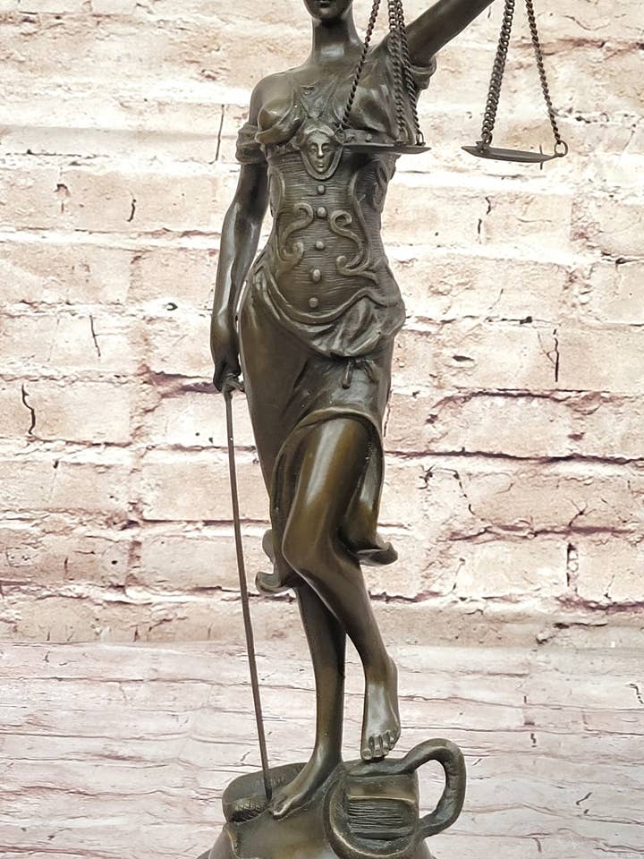 Bronze Blind Lady of Justice skalaer lov advokat advokat kontor statue for engroshandel hos Bronzhaus