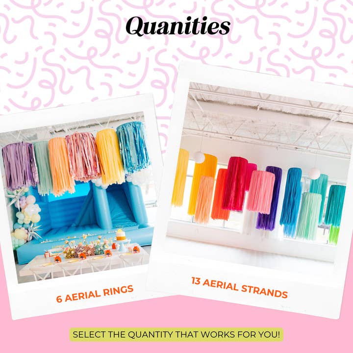 Oh My Darling Party Co - Wholesale Decal - Party Decorations - Bundled Custom Aerial Fringe Rings8