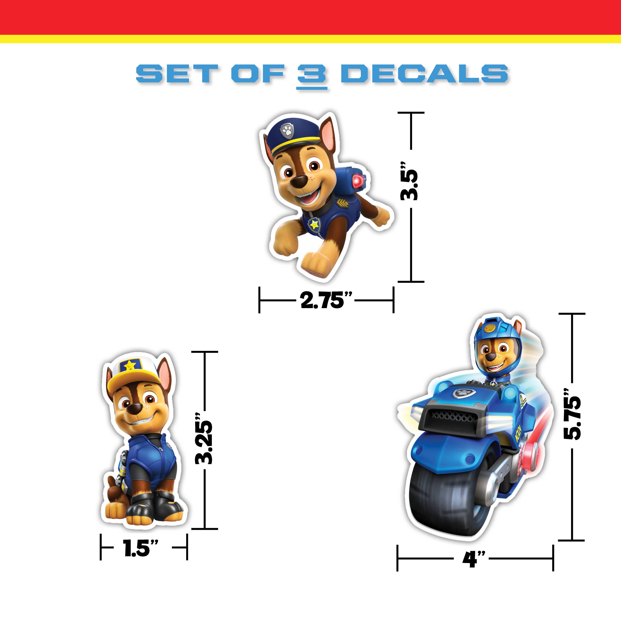 Decalcomania - Wholesale Sticker - Kids & Baby - Licensed Paw Patrol Chase Car Tumbler Stickers Decals1