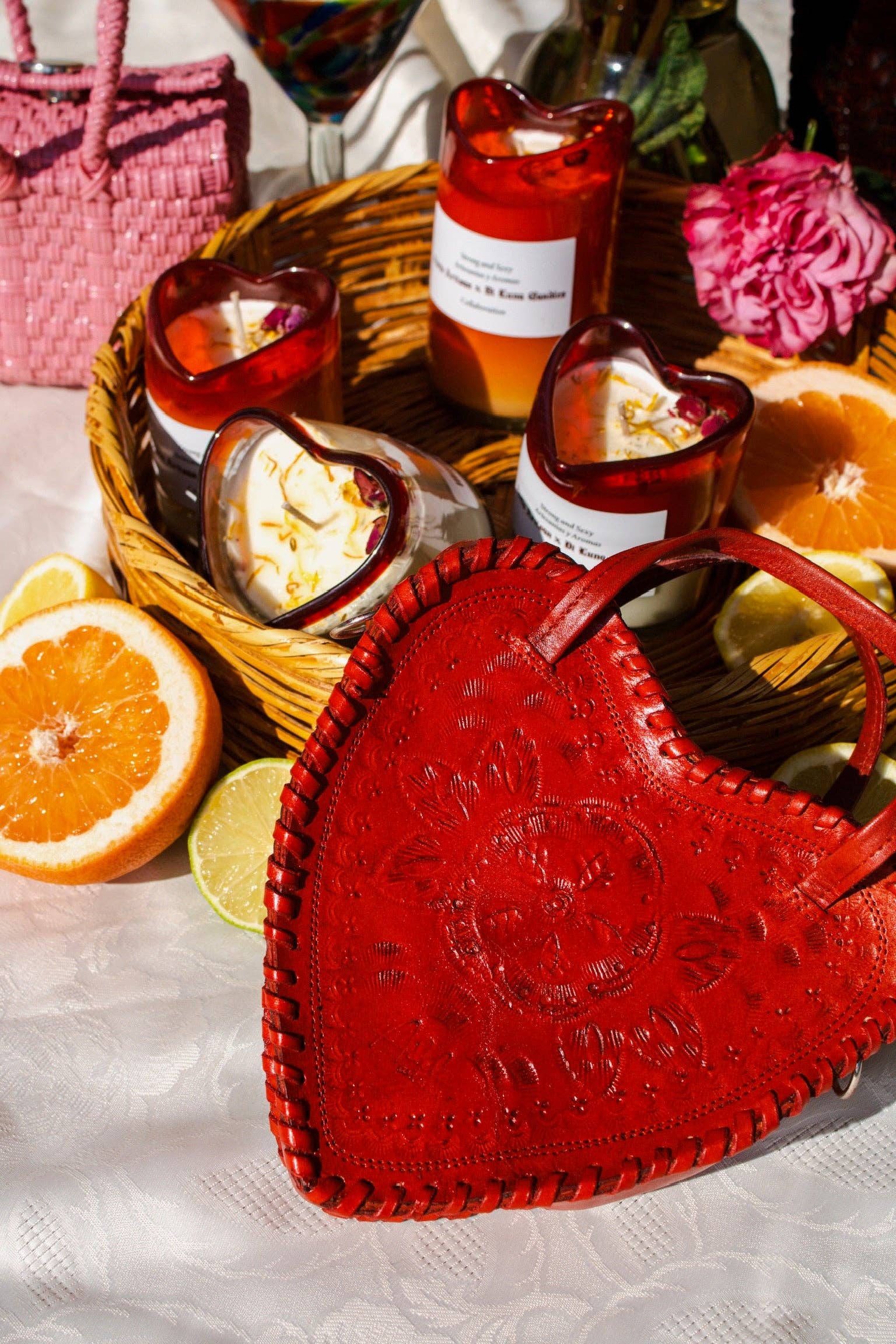 Adela Artisan Made LLC - Wholesale Crossbody Bag - Women's - Red Heart Leather Purse8