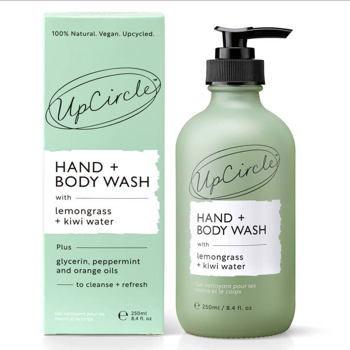100% Natural Vegan Soap - Hand + Body Wash with Kiwi Water for wholesale by UpCircle USA