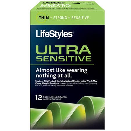 Sexology - Wholesale Contraceptive/Condom - LifeStyles Ultra Sensitive Condoms (12 pack)