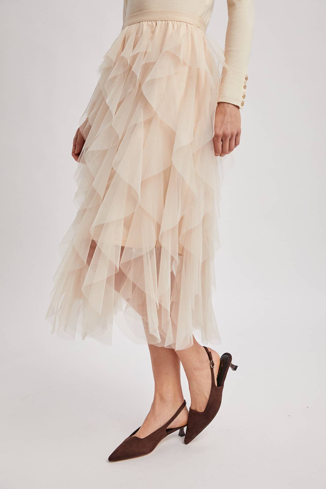 Bluivy - Wholesale Skirt - Women's - SPRIAL RUFFLED TULLE MIDI SKIRT25