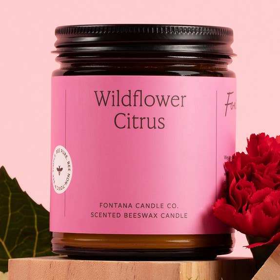 Wildflower Citrus Beeswax &Essential Oil Jar Candle for wholesale by Fontana Candle Co.