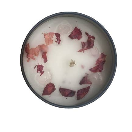 Sally Oliver - Wholesale Jar/Filled Candle - Handmade Rose Petal & Quartz Candle, Plum Rose & Patchouli1
