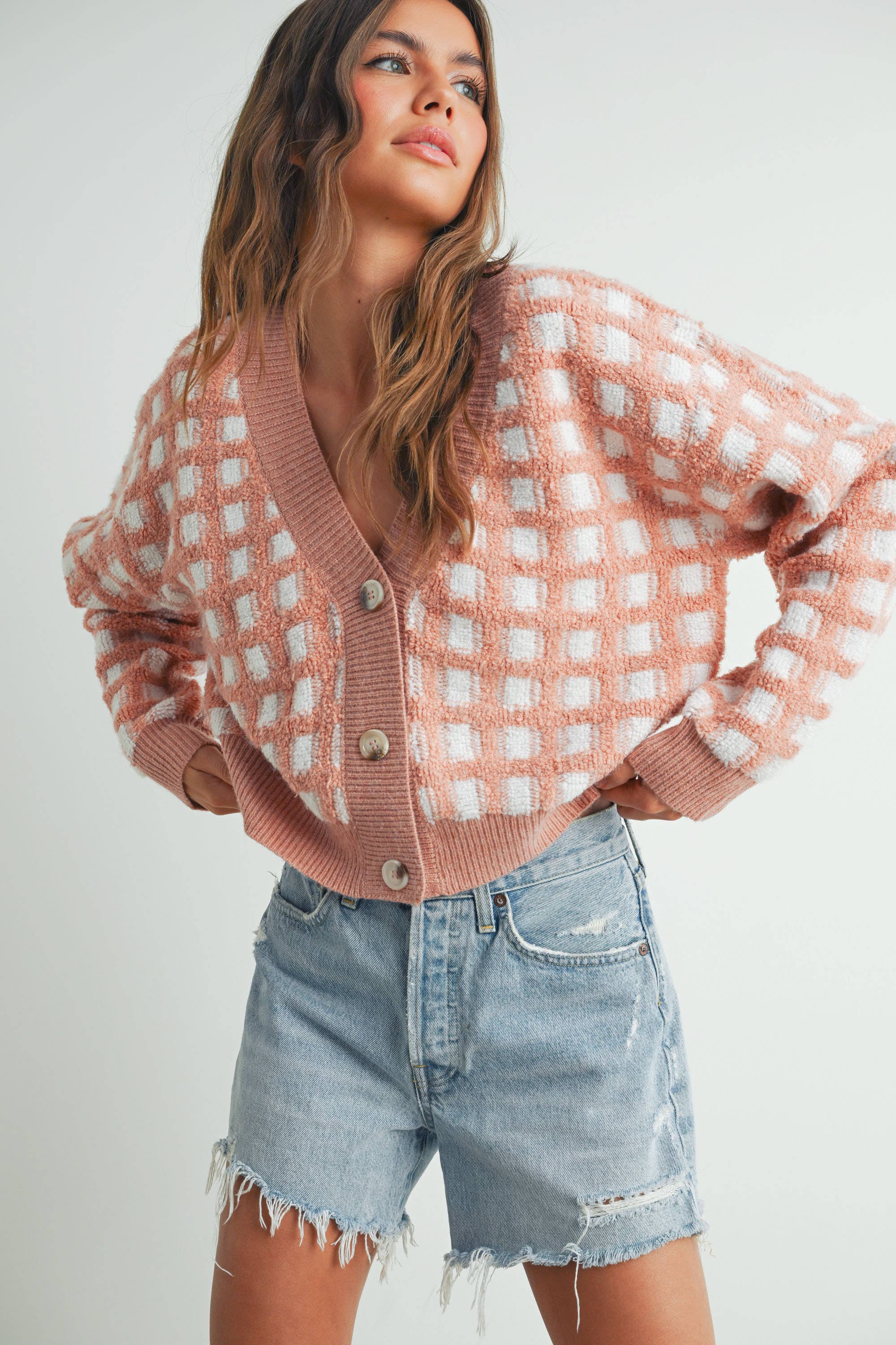 BUTTERMELON – Engroshandel Cardigan - Dame – Cropped V-hals Cardigan - BMC751912