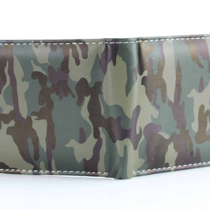Leather Impressions Inc - Wholesale Wallet - Men's - Camouflage Vegan Leather Bi Fold Wallet