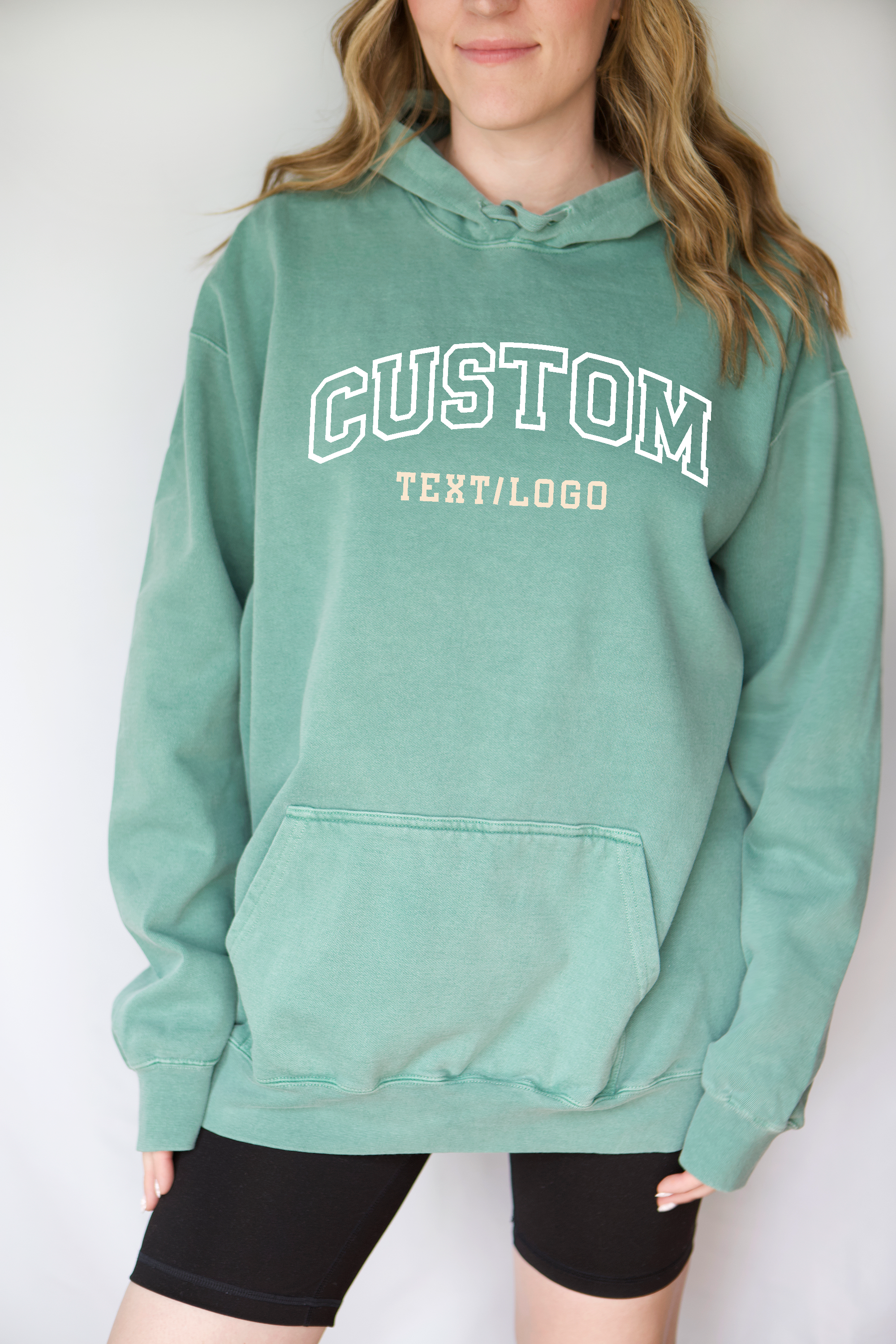 One Nine - Wholesale Hoodie - Women's - Custom Comfort Color Text/Logo Garment Dyed Hooded Sweatshir1
