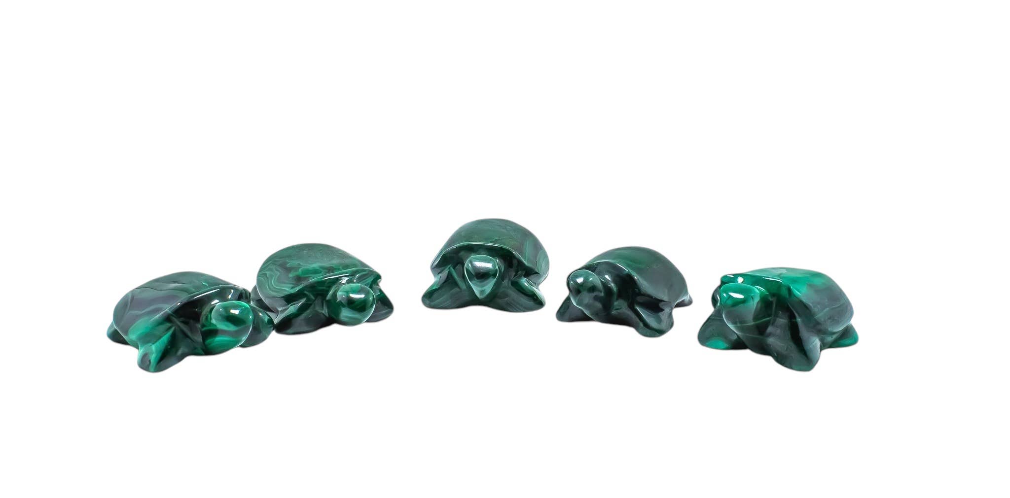 Quasar Gems USA – Großhandel Dekofigur – Polierte Malachit-Schildkröten-Figuren, handgeschnitzt6
