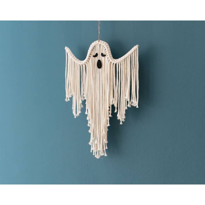 BeanDaikon - Vente Décalcomanie – décorations de fête - Fantôme d'Halloween en macramé V737