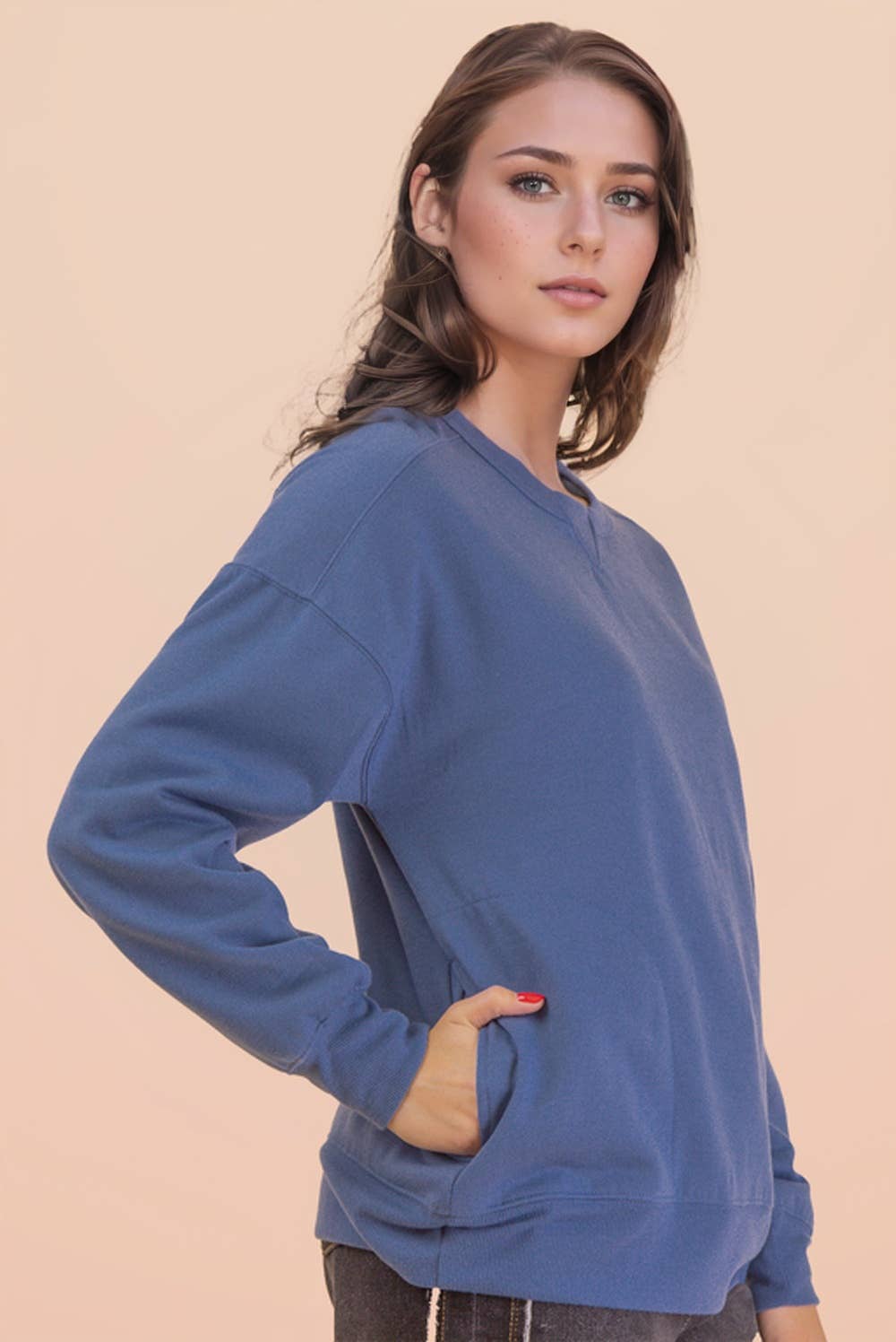 VERY J - Wholesale Knit Top - Women's - NT12385-Oversized Casual Comfy Solid Knit Top24